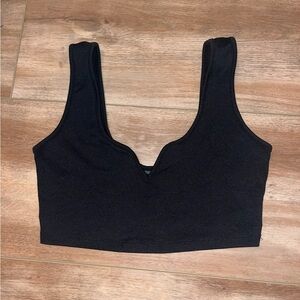 Wild Fable Ribbed Black Crop Bralette Top
